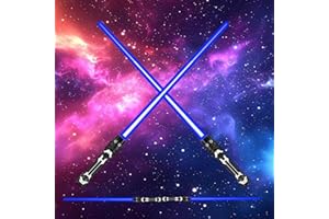 GxDxmBd 2 PCS Sabre Laser,Sabre Laser pour Enfants,Télescopiques Duel Sabre Laser,2 en 1 Sabre Laser Lumineux,Sabre Laser Star Wars,pour Cadeaux de Fête Cadeau, Jouet de Cosplay (Bleu)