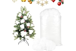 BRKERN Watte, Füllwatte Für Kuscheltiere Und Kunstschnee, 150 Gramm Weihnachtsdeko Für Baumdekoration, DIY Bastelprojekte Und Kinderaktivitäten, Schneewatte Fake Schnee für Weihnachtsbaum Winter Wohnkultur