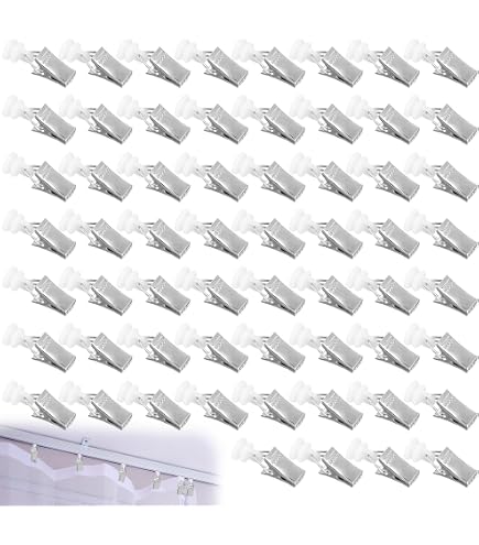 Lot De 50 Crochets Coulissants Blancs Pour Rail Rideau DAF106 - Plastique Résistant - Installation Facile - Pour Intérieur/humide