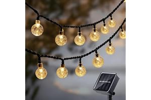 Rdipsie 20 LED Solar Globe String Lights from Waterproof Outdoor Fairy Lights with 8 Modes | Warm White Decorative Lights for Garden, Patio, Balcony & Festive Decor