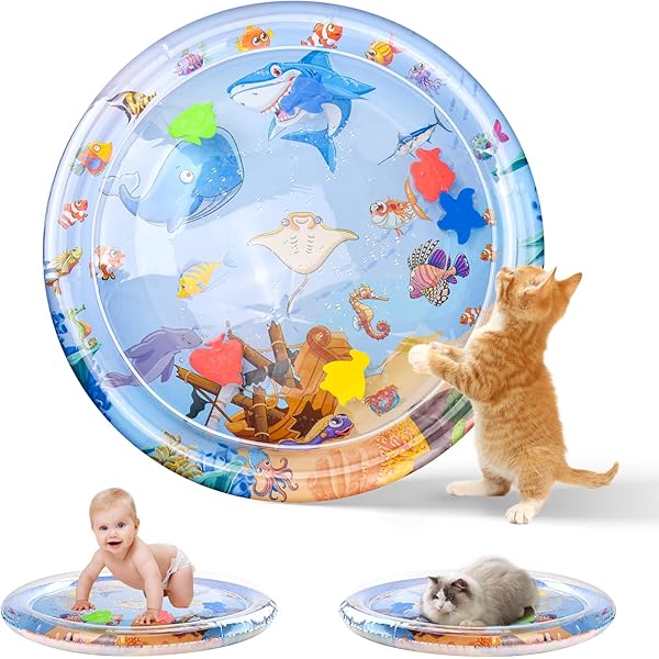 Wasserspielmatte Baby & Katze - Aufblasbare Aqua Matte Für Sommer Spaß