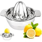 Spremiagrumi Manuale in Acciaio Inox, Spremi Limone, Spremiagrumi Limone Lime Manuale, Spremi Agrumi Manuale con Contenitore,