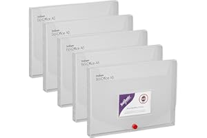 Snopake A5 20 mm BoxOffice – Clear [Pack of 5] Polypropylene Storage Box with Business Card Holder Clear [13732]