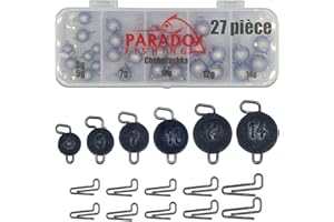 Paradox Fishing Cheburashka Set plombs Plomb (3 g/5 g/7 g/10 g/12 g/14) avec boîte pour hameçons Offset - Drop Shot Têtes plombées Dropshot