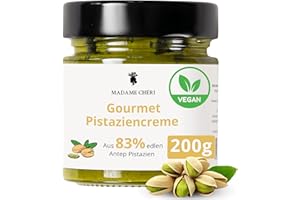 MADAME CHÊRI Madame Chéri Pistaziencreme vegan aus 83% Antep Pistazien | 200g | Pistazienaufstrich ohne Zusatzstoffe aus der Türkei | Pistazien ideal für Brot und zum Füllen von Kuchen
