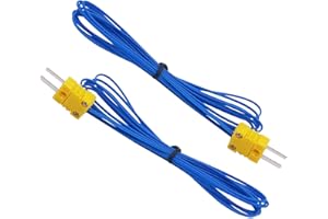 TAISS 2pcs 2 metros K tipo mini conector termopar sonda de temperatura sensor rango de medición -50 ~ 250 ° C