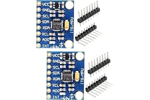 2-pack GY-521 MPU-6050 6-axlad accelerometer och gyroskopmodul, 3-axlad accelerometer 3-axlad gyroskop, 16-bitars ADC, I2C/II