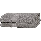 Amazon Basics AB Fade Resitant, 100% Cotton, Grey, 2 Bath