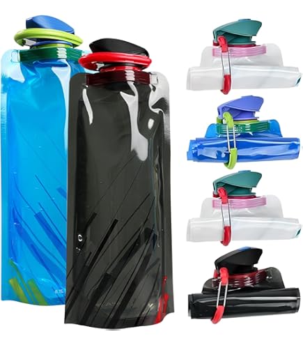 Set 4 Borracce Pieghevoli Da 700 Ml - Flessibili, Riutilizzabili, A
