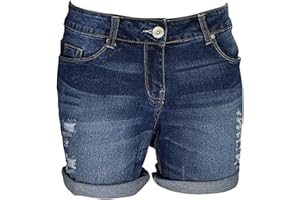 WESTACE AFS Ladies Stretchy Denim Shorts Distressed Jeans Boyfriend Skinny Hotpants Ripped Rollup Half Pants