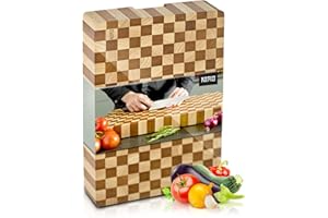 NIRO Tagliere da Cucina Professionale XXL in Legno 100% Pará Naturale Rubberwood, SPESSORE 4 CM, Dimensioni 40 x 30 x 4 cm, Atossico, Legno Massello Pregiato, Vassoio da Portata, Design Unico