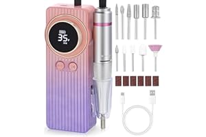 PERMUST Ponceuse pour Ongles,35000Rpm Lime a Ongle Electrique, Ponceuse Manucure, Ponceuse Ongle Semi Permanent, Ponceuse Ongle Portable pour Polissage, Pedicure ponceuse pour ongles professionnel