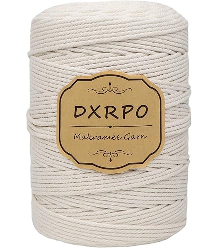 Corde Macramé 2Mm*200M,Fil Macramé Naturel Coton Cordon Pour Hanging Plant Diy Décoration