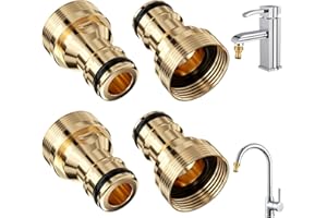 Chiluxendo 4 szt Całkowicie miedziany adapter do umywalki kran do węża, złącze adapterowe do kranu z gwintem zewnętrznym