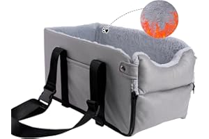 Arkyomi Hunde autositz,Mittelkonsole für Hunde Katzen,kleine Stabiler hundeautositz mit Gurt,Abnehmbarer Waschbar hundesitz für Katzen mittlere Hunde bis 6 kg