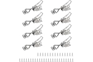 EXLECO 8 x Edelstahl Spannverschluss M4 Kniehebelspanner Abschließbar Kistenverschluss verstellbar Hebelverschluss Schnappverschluss Sicherheitsverschluss Kappenschloss für Schrank Tür Kisten