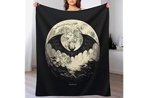 PAZZK Bat Thick Blanket Soft Warm Cosy Flannel Fleece Sofa Blanket Lid Blanket 3D Pictures Blanket for Bed / Sofa (140 x 180 cm)