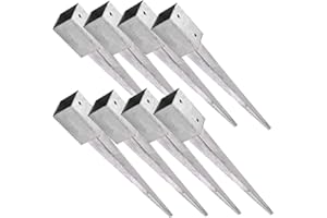 SunnyDeals Pfostenträger als Bodenhülse | 8 Stk. Bodeneinschlaganker feuerverzinkt | Einschlaghülse ca. 71 x 71 x 750 mm | Bodenanker für 7x7 cm Pfosten