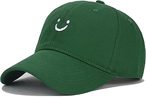 Umeepar Smile Face Baseballkappe Baseballmütze für Frauen Männer, verstellbar, niedriges Profil, ungefütterte Baumwoll-Dadkappe