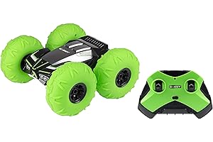 Exost - Voiture télécommandée Tout-Terrain Verte - 360 Tornado Vert - Nouveau Design - Pneus antichocs - Conduite sur 2 Faces et à 360° -Jouet pour Enfant garçons et Filles, 25 L x 23l x 12H, Vert