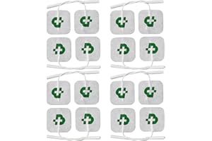 TESMED 16 Electrodos (50x50 mm), Compatible con Todas Las Marcas de electroestimuladores con Cables de conexión de 2 mm, No Necesitan Gel