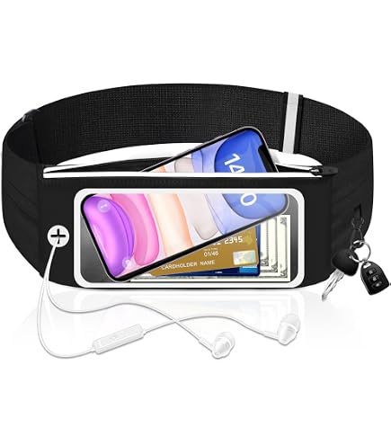 FlipBelt Ceinture de course réfléchissante, noire, taille S