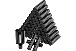 AILVOR Lip Balm Containers, 50 pcs Empty Lip Balm Tubes, Reuseable Plastic Lipstick Containers Refillable with Cap for DIY Homemade Lip Balm (black, 5g)