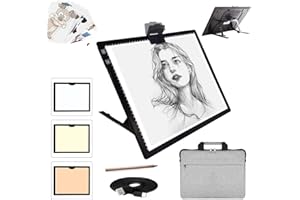 elice A3 LED Light Pad with Carry Bag, Wireless Battery Stand Rechargeable 6 Adjustable Brightness Tracing Box for 5D Diamond Painting Drawing Sketching Animation Weeding Vinyl, Black