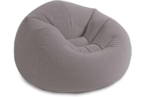 Intex 68579NP - Poltrona Sacco Gonfiabile, Vinile, Grigio, 114x114x71 cm