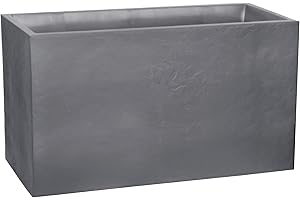 EDA Plastiques Muret VOLCANIA 'Décor Pierre' Gris Galet – 99,5 x 39 x 60 – 116 L