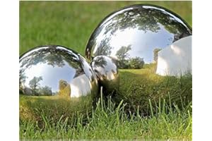 Boule décorative argentée, boule de jardin Galaxy en acier inoxydable, différentes tailles 27cm