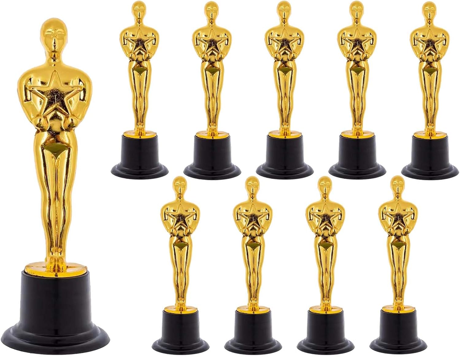 EULAPGOE 10 Piezas Trofeo de Oro Estatuas, Trofeos de Plástico, Celebraciones de Fiestas, para Ceremonia de Premiación, Premios de Fiestas, Celebraciones Deportivas(Oro)