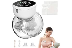 FEIMUOSI Breast Pump Hands Free: Electric Breast Pumps Wearable Portable, 3 Modes 9 Levels Leak-Proof Low Noise Painless Milk Extractor Massage Function Rechargeable Wireless Breastfeeding 19/21/24MM Flanges