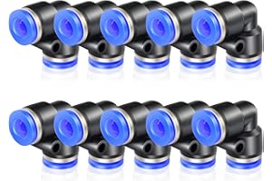 ERGAOBOY 10 Pcs Coude 6mm Tube OD Push to Connect Tube Pneumatique Raccords Push Lock (PV6)