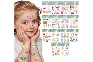 CAMOSE 14 Sheets Easter Tattoos for Kids,Easter Basket Essentials Bulk, Egg Fillers Stickers for Boys Girls,Kids Gifts for party decorations ﻿