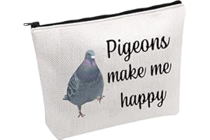 MYSOMY Pigeon Gifts Makeup Bag Pigeons Make Me Happy Cosmetic Bag Pigeon Lover Gift Funny Pigeon Bag Pigeon Pouch (Pigeons Make Me Happy)