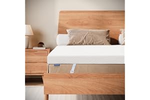 NEWENTOR LIFE NewentorLife 5cm Mattress Topper Double Bed, Memory Foam Mattress Topper Double, Back Pressure Relieve, Breathable Washable Cover, Adjustable Straps, OEKO-TEX Certified, 100 Nights Trial