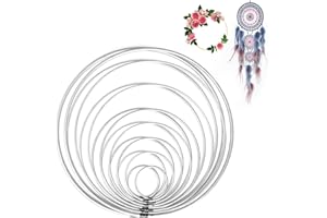 16 Stück Metallringe Drahtringe - MengQiLe Metallringe zum Basteln Metallring für Traumfängerkreis 4/6/8/10/12/15/18 / 20cm Metall Ringe Hoops für Traumfänger DIY Handwerk Mobile Basteln