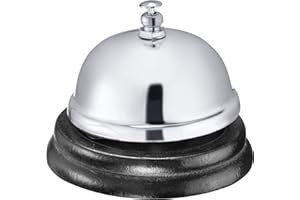 Westmark Tischglocke/Rezeptionsglocke, ø 8 cm, Klarer Klang, Holz/Stahl (verchromt), Apart, Silber/Schwarz, 63242260