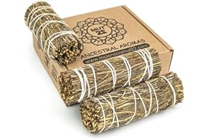 MUT22 3 Wüstensalbei Premium Kalifornischer, Desert Sage 100% natürlich und reinigend, ideal für spirituelle und energetische Rituale Liés Salvia Apiana Blanc (3 Wüstensalbei)