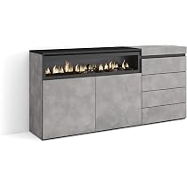 Kommode Mit 4 Schubladen – Modernes Sideboard In Zement-Optik, 57x75x35 Cm, Von Skraut Home