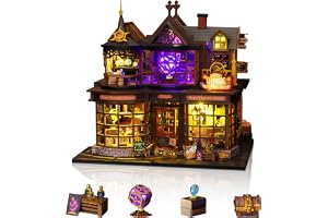 Cuteefun Miniatyr dockhus-kit, trädockhus med LED, miniatyrhus för vuxna att bygga, unika presentförslag för födelsedagar, jul (det magiska skatthuset)