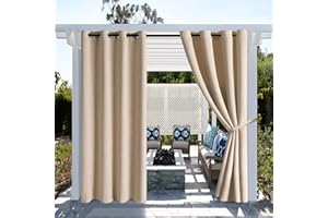 JIWQDY Cortina Exterior Impermeable Cortinas Porche Cortinas con Ojales Cortinas para Pergolas de Jardin Cortinas Terraza (Color : Beige, Size : 2.5X2m)