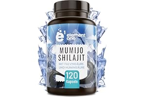 ‎E1 ELEMENT ONE Shilajit Kapseln - 500mg pro Kapsel - 120 Hochdosierte Kapseln - Mumijo Shilajit Extrakt - natürlicher Mumijo Extrakt mit 10:1 Konzentration - reich an Mineralien mit Fulvinsäure+Huminsäure