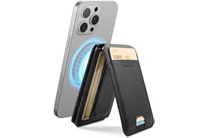 SURITCH Wallet Kompatibel mit MagSafe, NFC Kartenhalter mit RFID-Blockierung, Magnetische Handy-Stativ-Geldbörse mit Verstellbarem Ständer, Selfie-Stick für iPhone 16/15/14/13/12 Serie, Schwarz