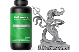 UNIFORMATION UNIFORMAZIONE HD ABS Come la resina Resina dura per stampanti 3D Resina fotopolimerica UV Resina liquida 3D ad alta precisione per SLA/LCD/DLP Stampa meccanica funzionale HD Grigio 2KG