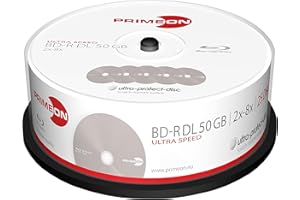 PRIMEON BD-R DL 50GB/2-8x Cakebox (25 Disc) Ultra-Protect-disc Surface