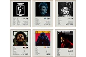 BDSHUNBF Set di 6 Poster Musicali, The Weeknd, Copertine Degli Album, Decorazione Artistica, 20 x 25 cm, Senza Cornice