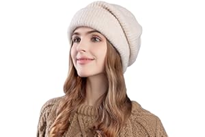 TAGVO Berretto Invernale Caldo e Morbido per Donna, Cappello Lavorato a Maglia con Protezione delle Orecchie, Antivento per Uso Quotidiano, Berretto Elastico e Comodo per attività all'Aperto