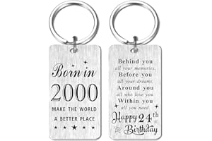 Gezxin Happy Birthday Keyring Gifts for Women Men-Personalised Steel Bday Gifts- Make The World A Better Place